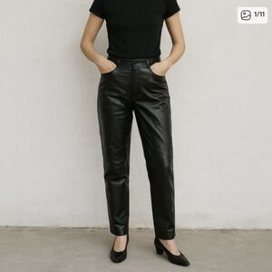 VINTAGE VAKKO 90s Buttery Soft Ultra High Rise Straight Leg Leather Pants